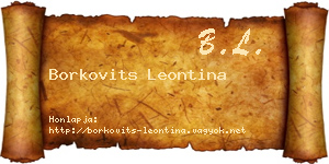 Borkovits Leontina névjegykártya